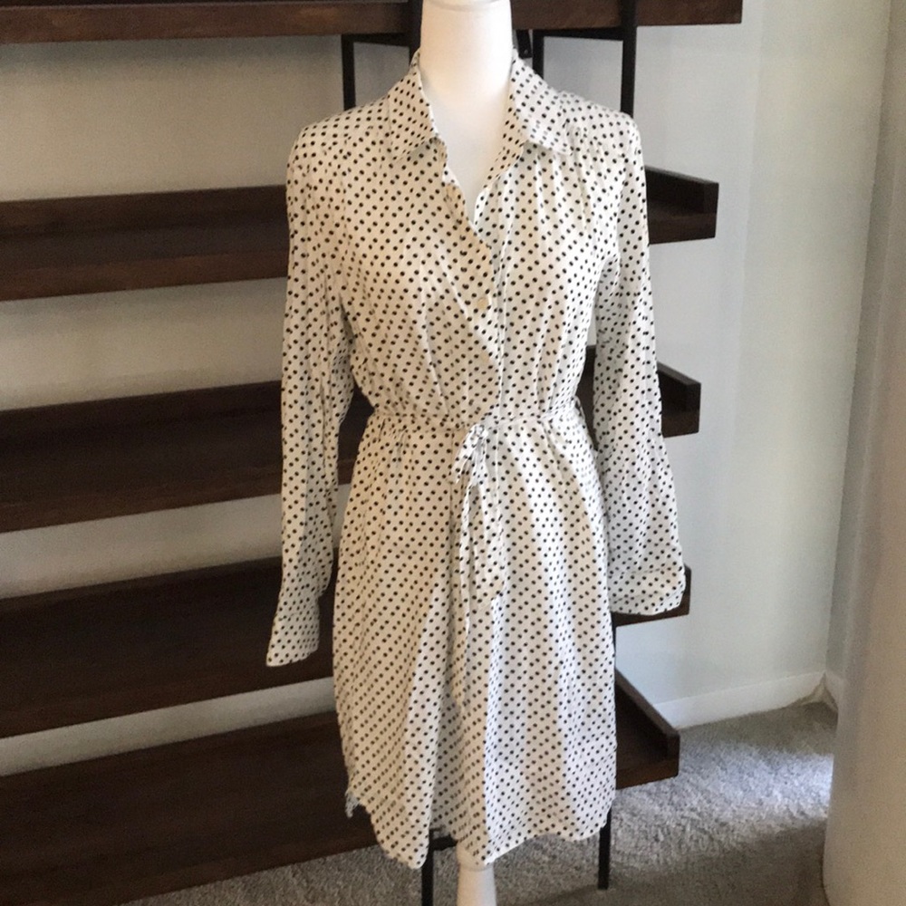 Gap Black Polka Dot Shirt Dress